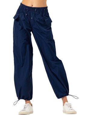 Sundays Women's Medium Slate Pants Navy Drawstring Cargo Pants